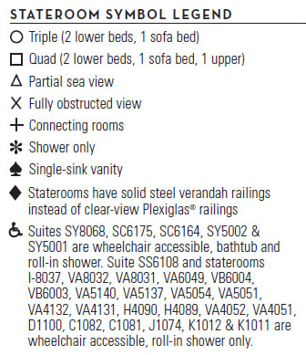 CRUCEROS MS WESTERDAM CUBIERTAS MS WESTERDAM DECK PLAN MS WESTERDAM