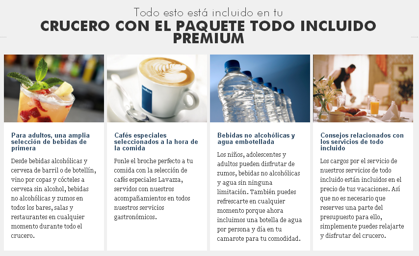 Disfrute del TODO INCLUIDO PREMIUM a bordo de los buques de NCL CRUCEROS NCL CRUCEROS PREMIUM ALL INCLUSIVE CRUCEROS TODO INCLUIDO CRUCEROS ECONOMICOS CRUCEROS DE CALIDAD NORWEGIAN CRUISE LINE PREMIUM ALL INCLUSIVE