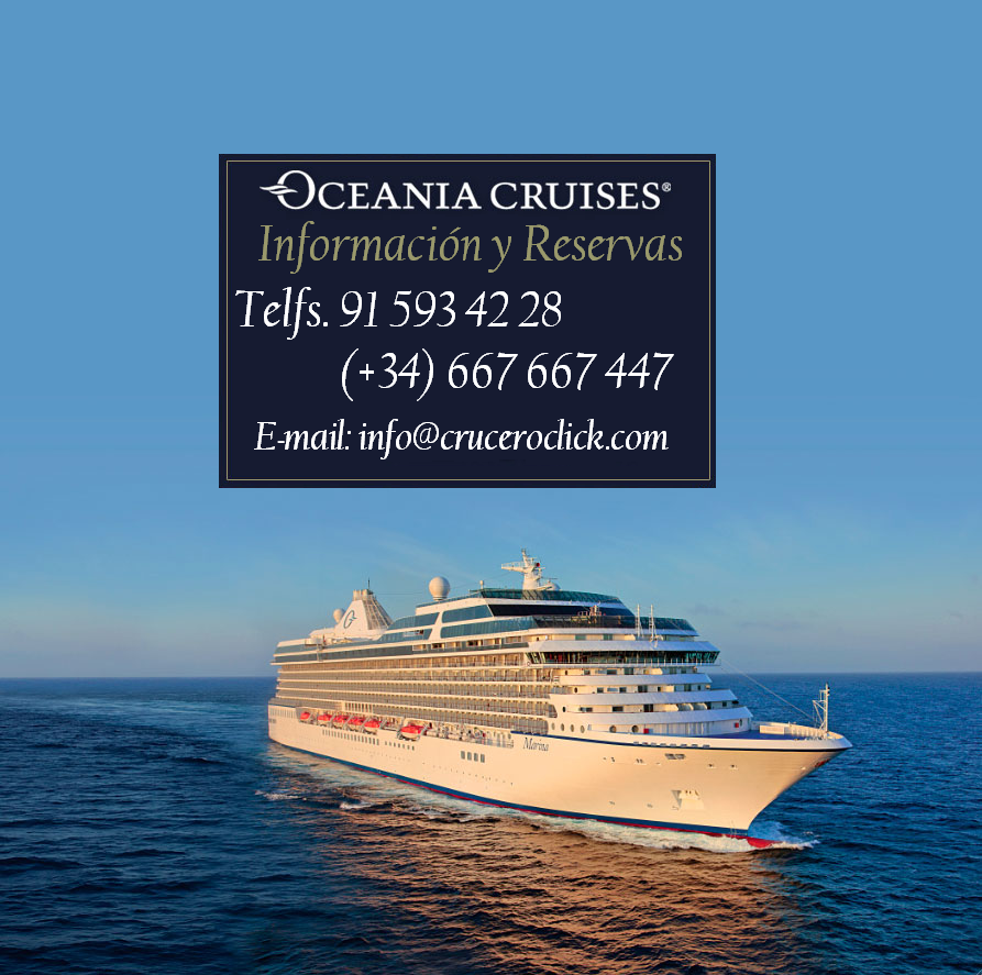 INFORMACION Y RESERVA DE CRUCEROS OCEANIA CRUISES RESERVE CRUISES CRUISE OFFERS BANNER RESERVA DE CRUCEROS CRUISE SPECIALISTS CRUCEROCLICK CONTACTO RESERVA CRUCEROS DE LUJO ESPECIALISTAS EN CRUCEROS DE LUJO