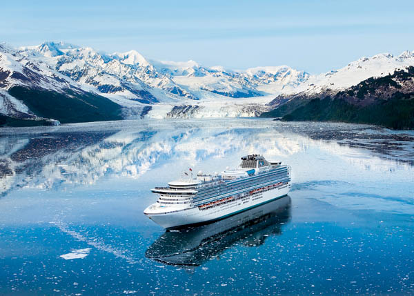 El Diamond Princess fondeando en la espectacular Glacier Bay (Alaska) CRUCERO PRINCESS ALASKA DIAMOND PRINCESS AVENTURA CRUCERO TERCERA EDAD VACACIONES DE LUJO