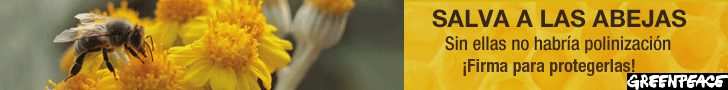 PROTEJE LAS ABEJAS GREENPEACE PIENSA GLOBAL ECOLOGIA BANNER