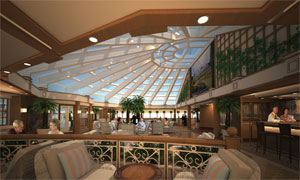 El luminoso Garden Lounge, una de las novedades del Queen Elizabeth