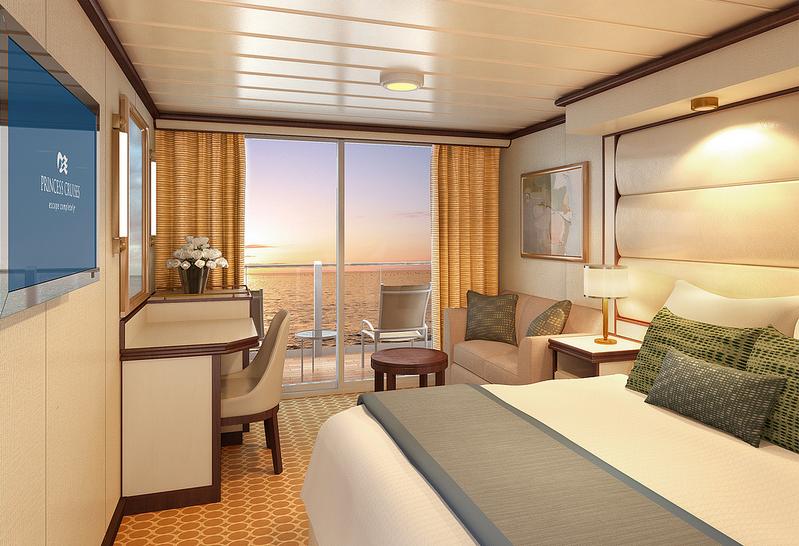 Una de las espectaculares Cabinas DeLuxe con Balcón a bordo del ROYAL PRINCESS (Princess Cruises) CRUCEROS PRINCESS CRUISES OFERTA DESCUENTOS MEDITERRANEO EN VERANO CRUCEROS PRINCESS CRUISES OFERTAS DESCUENTOS ULTIMA HORA