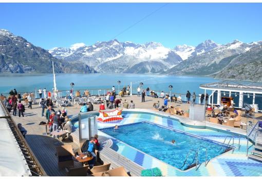 Vistas desde la piscina de Popa del MS Zuiderdam (Alaska)