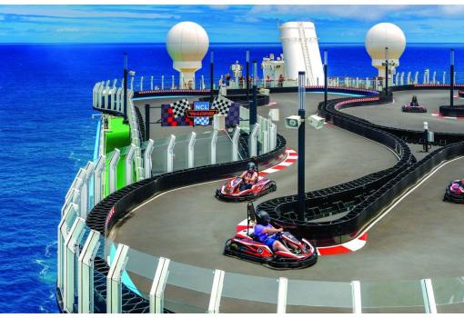 La pista de carreras "Race Track", única a bordo de un barco